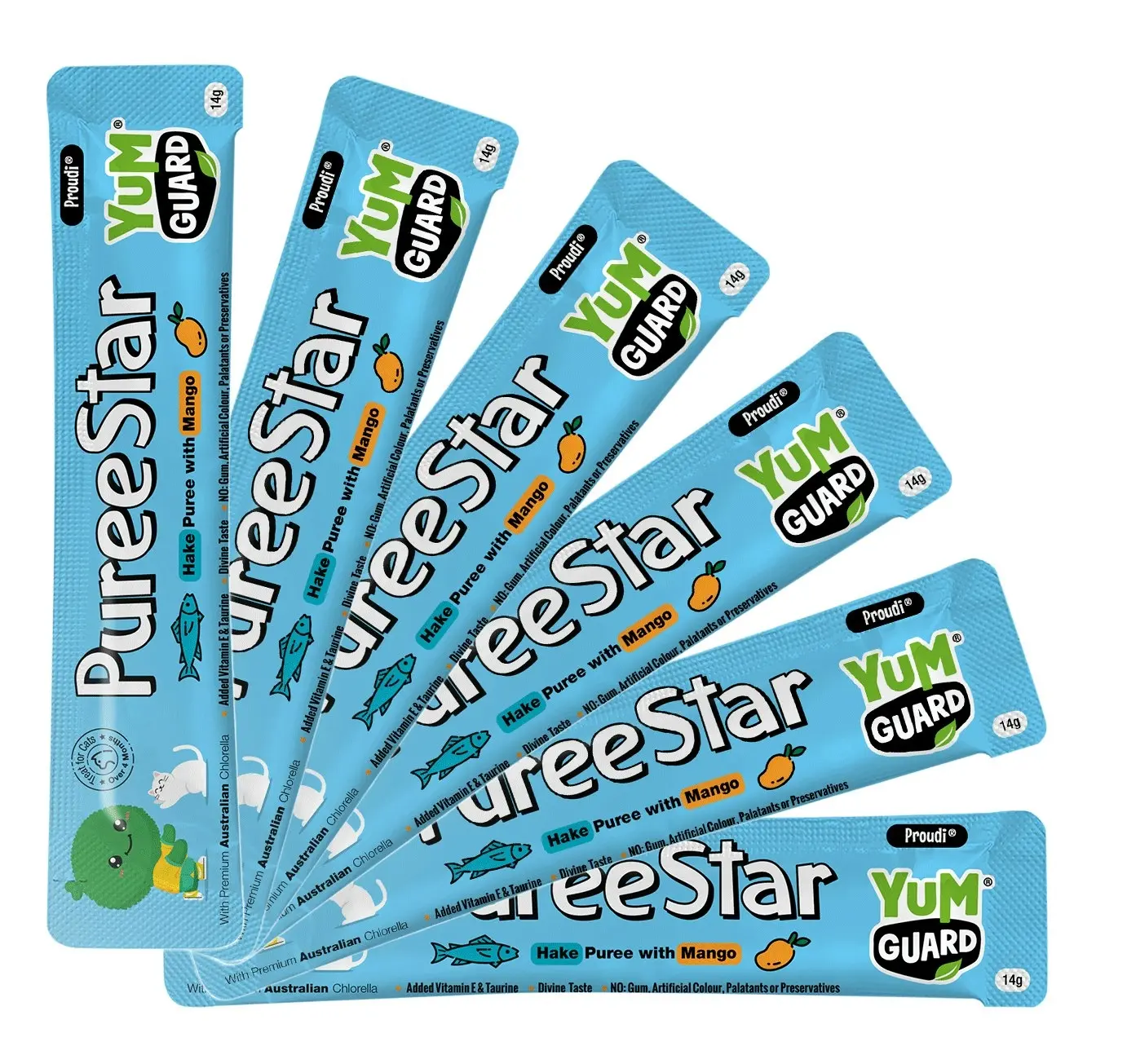 YumGuard Puree Star Cat Treats - Hake with Apple