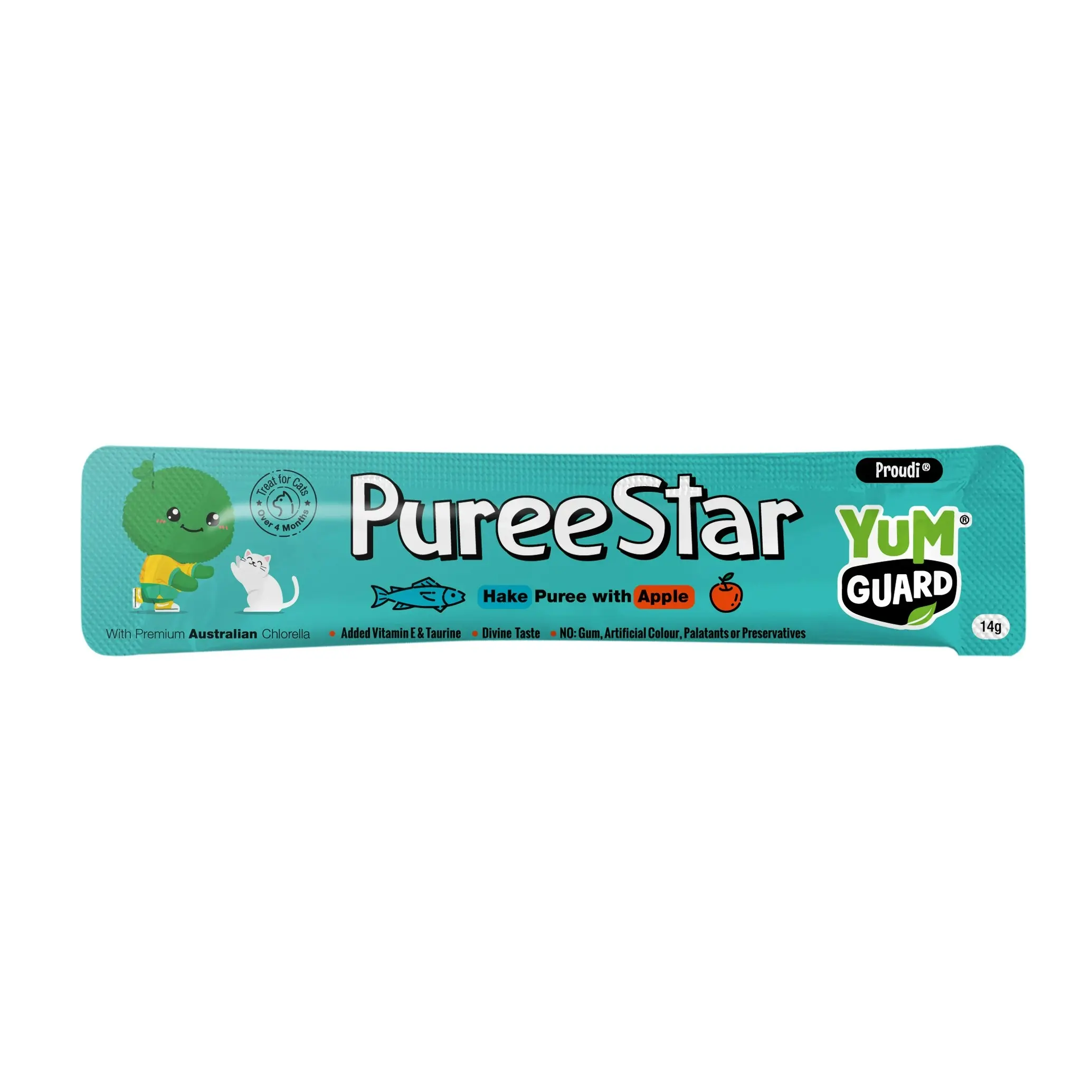 YumGuard Puree Star Cat Treats - Hake with Apple