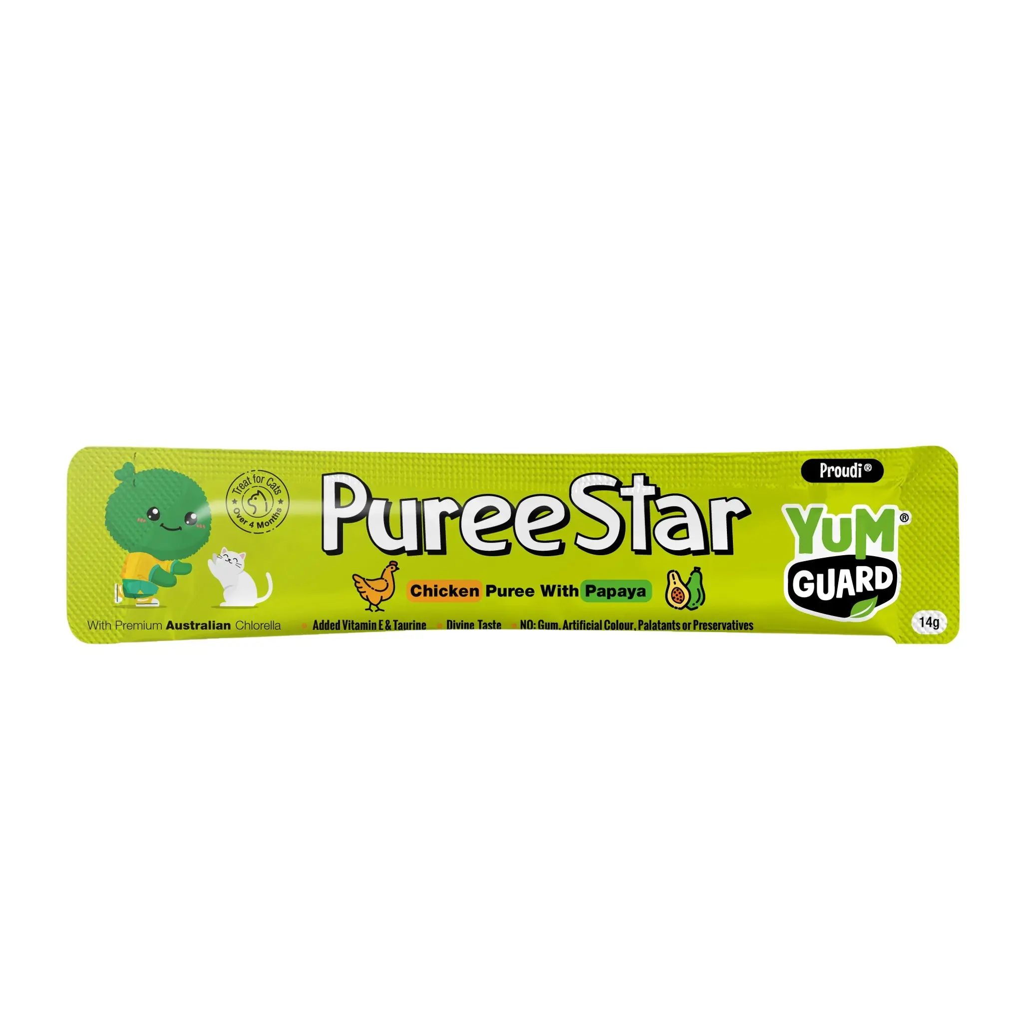 YumGuard Puree Star Cat Treats - Chicken with Papaya