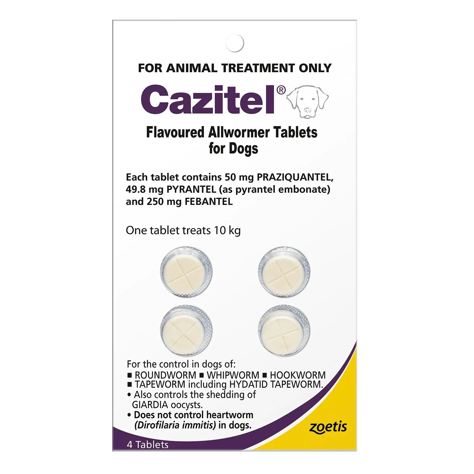 Cazitel Allwormer For Small?Dogs - Single Tablet, 4 Tablets, 10 Tablets & 80 Tablets