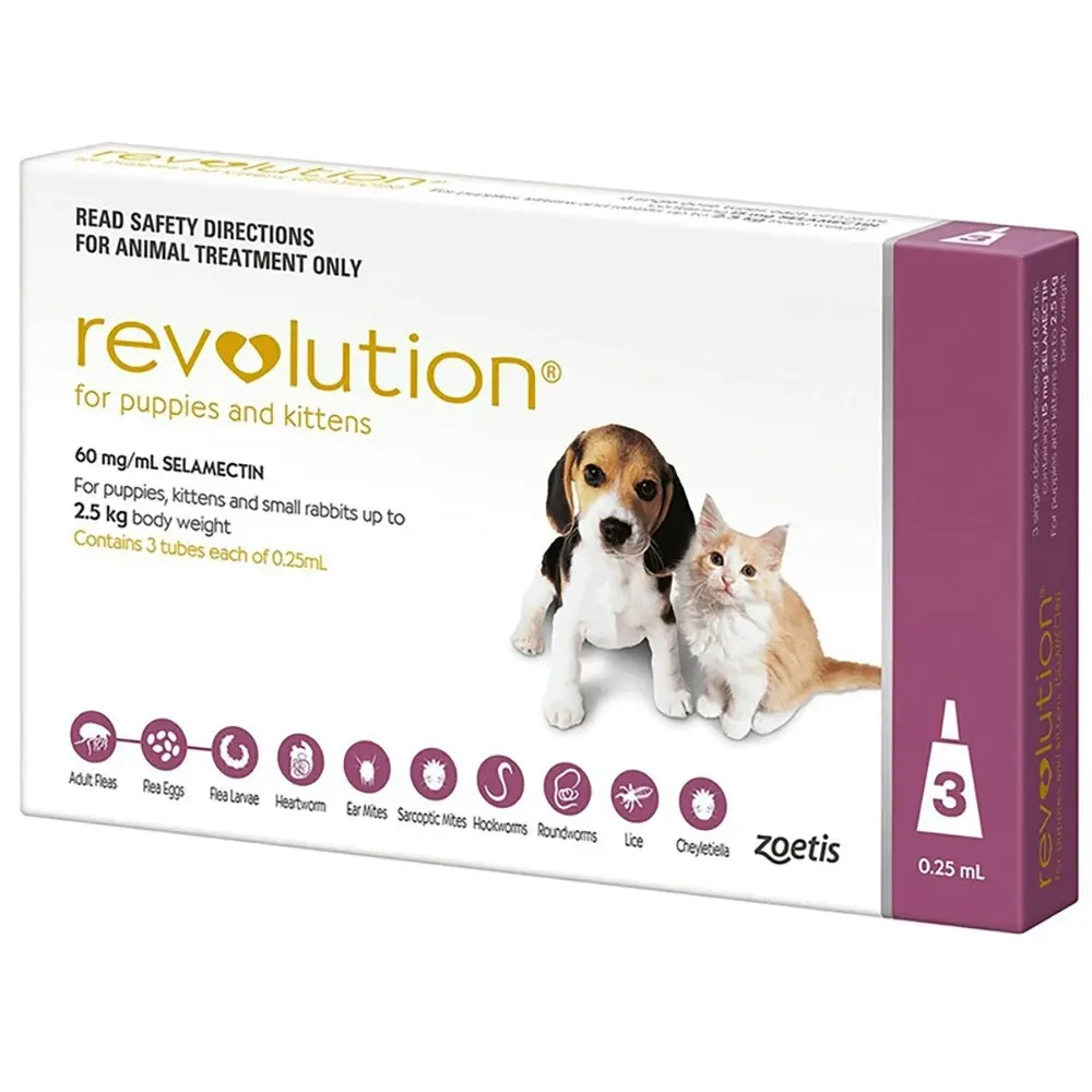 Revolution Pink For Puppies and Kittens (Up to 2.5kg) - 3 Pack & 15 Pack