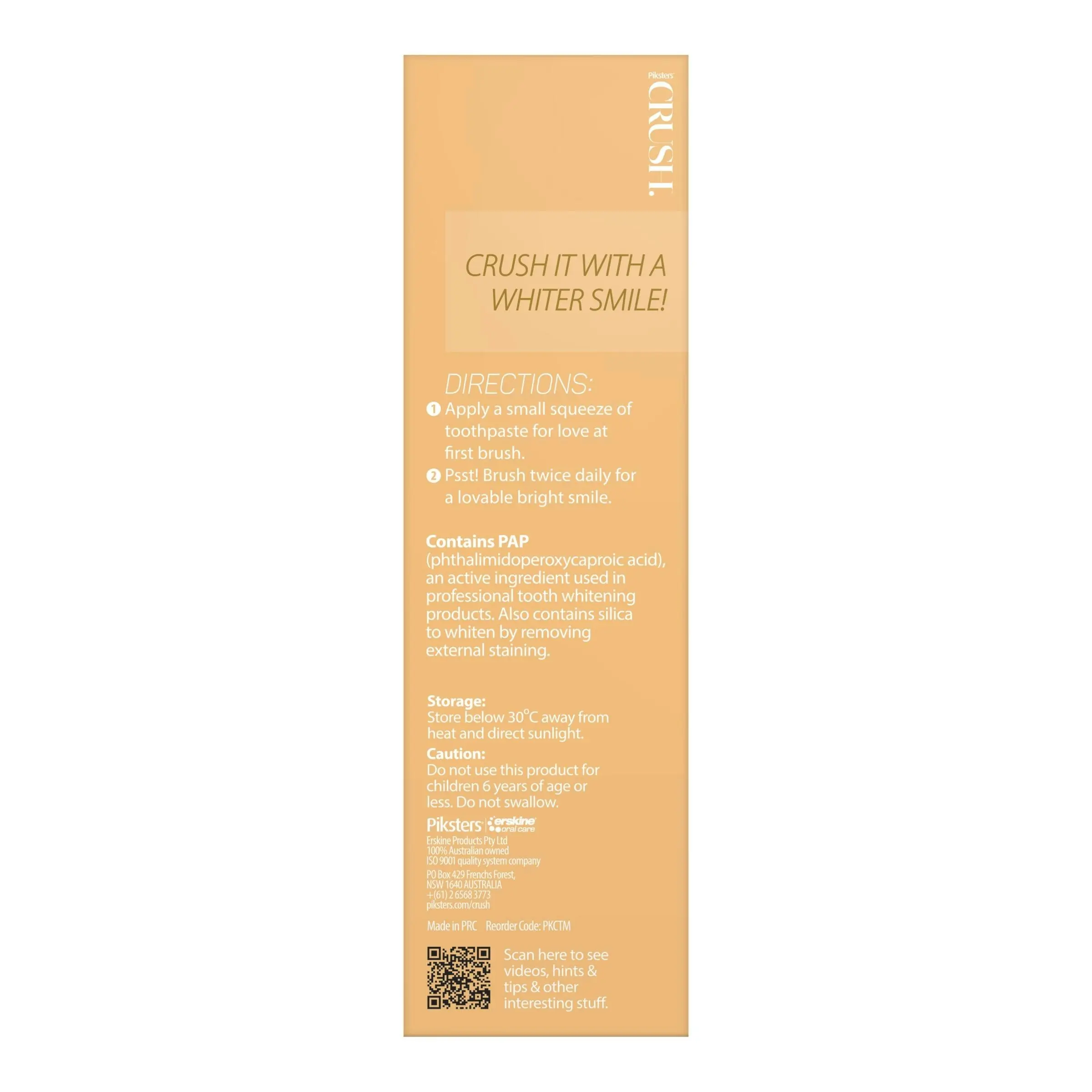 Piksters Crush Whitening Toothpaste Mango 96g