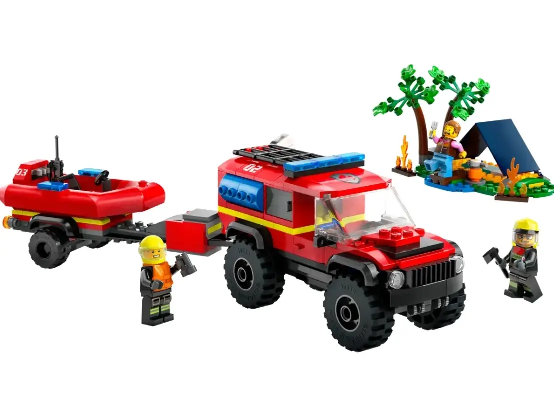 LEGO City 4x4 Fire Truck with Rescue Boat 60412