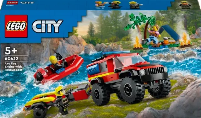 LEGO City 4x4 Fire Truck with Rescue Boat 60412