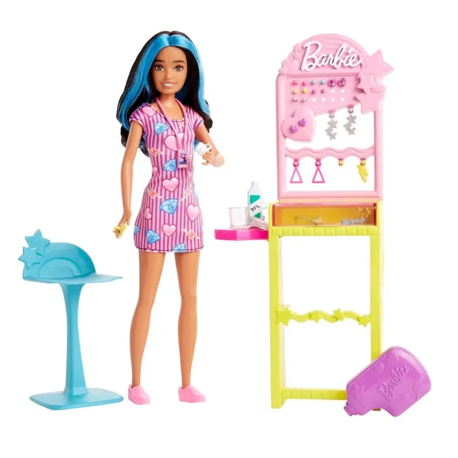 Barbie Skipper Doll and Ear-Piercer Set With Piercing Tool and Accessories