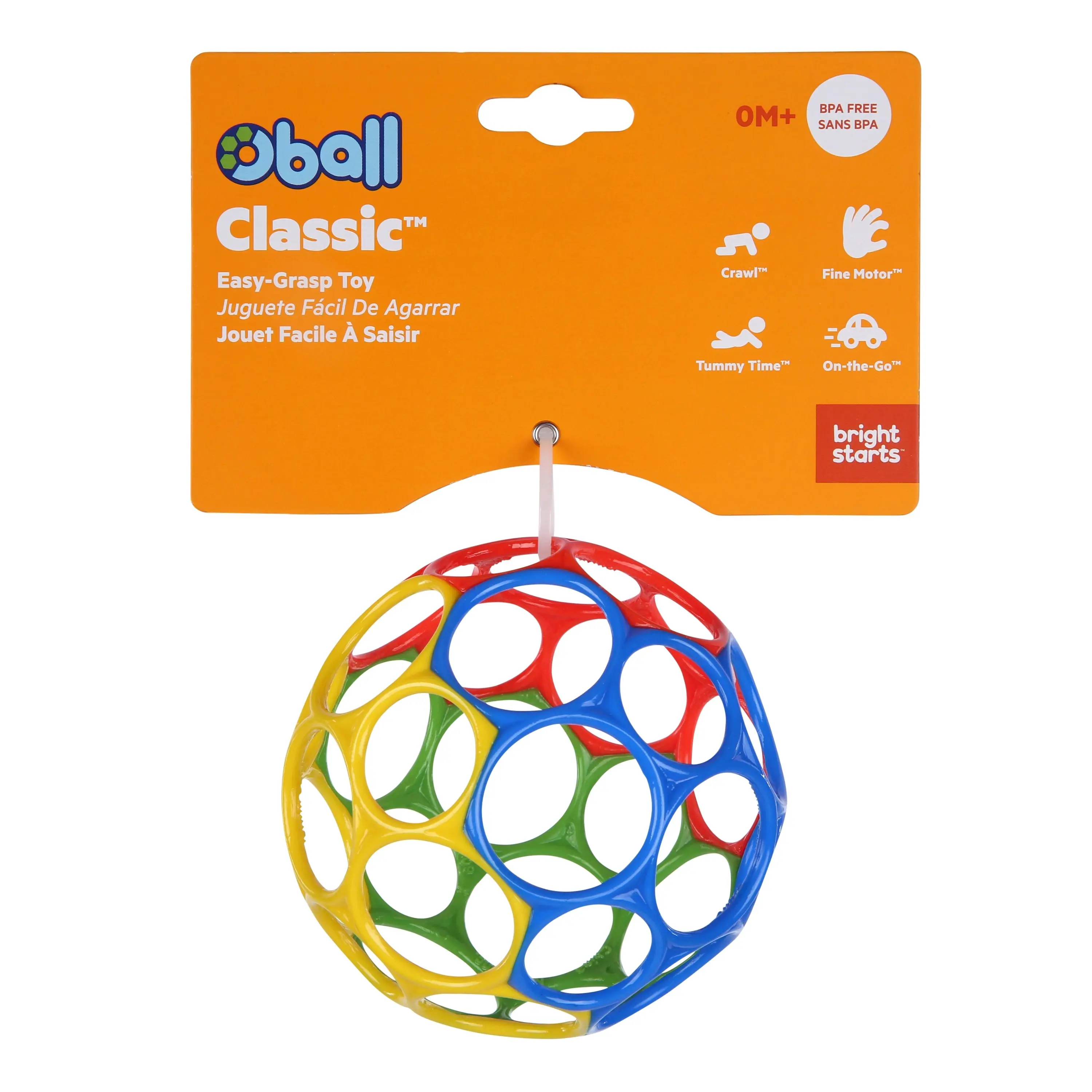 Oball Classic Easy-Grasp Toy - Red/Blue/Green/Yellow