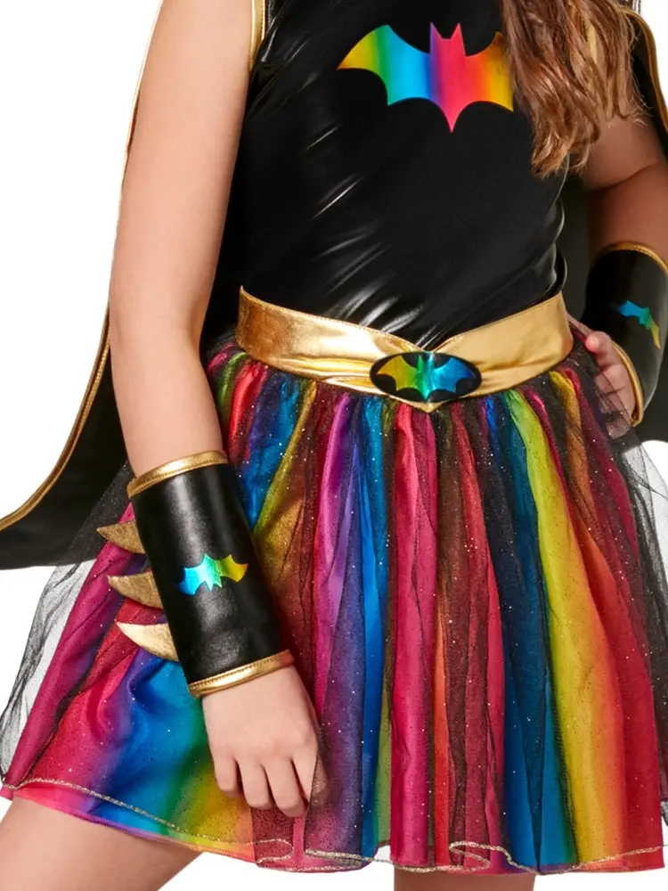 Batgirl Deluxe Rainbow Tutu Costume for Kids - Small