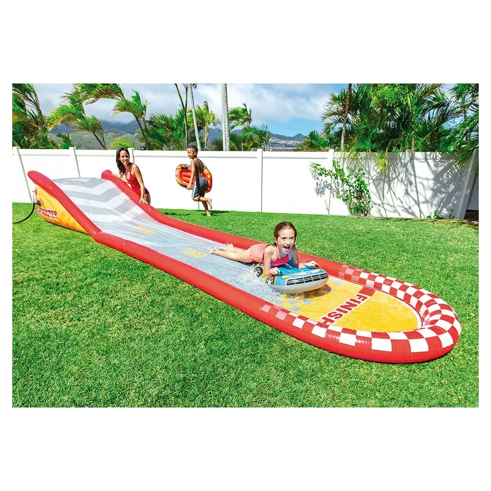 Intex 5.6m Inflatable Racing Fun Slide/Surf Riders Kids Outdoor Water Toy 6y+