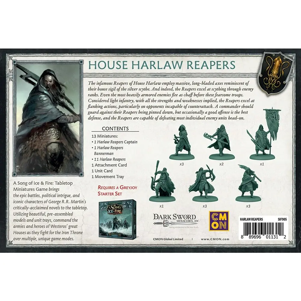 CMON A Song Of Ice & Fire Tabletop Miniatures Game Figure Harlaw Reapers 14y+