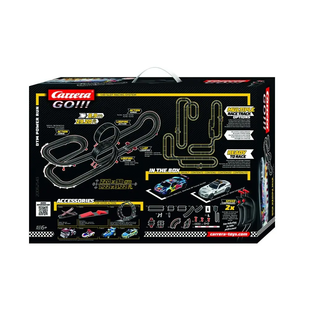 Carrera DTM Power Run 8.9m 1:43 High Speed Track Slot Car Childrens Toy Set 6y+