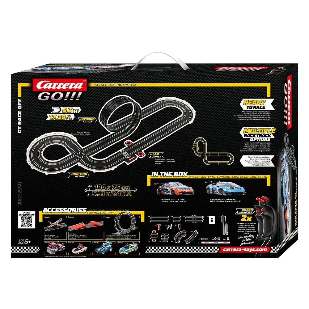 Carrera Go! GT Car Race Off 5.3m Kids/Children Slot Racing Track Toy w/Remote 6+