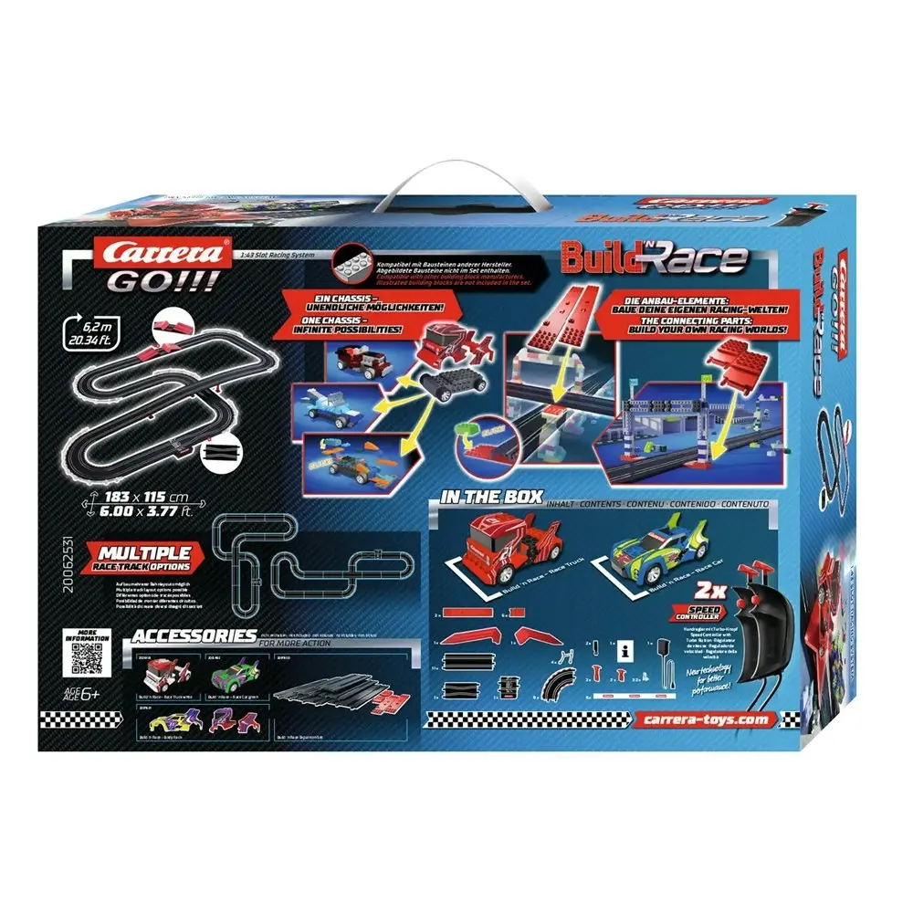 Carrera GO! Build 'n' Race 1:43 Slot Car Track/Construction Set 6y+ - 6.2 metres