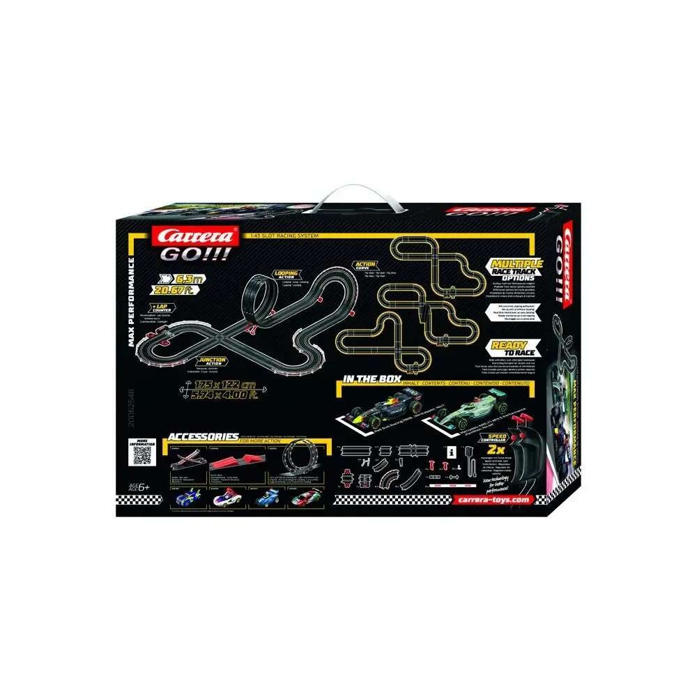 Carrera F-1 Max Performance 6.3m 1:43 High Speed Track Slot Car Kids Toy Set 6y+