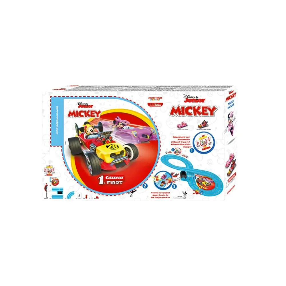 Carrera Disney Junior Mickey Mouse On Tour 2.4m Track Slot Car Toy Play Set 3y+