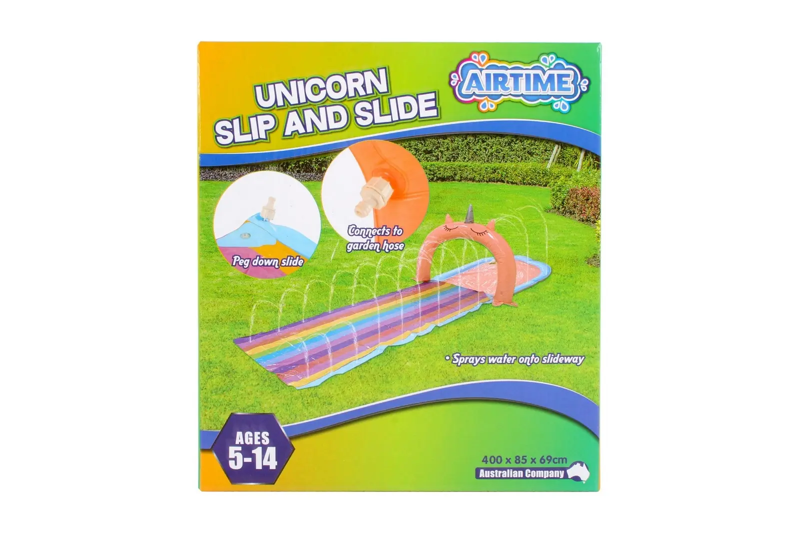 Airtime 400x105cm Unicorn Slip & Slide Toddler/Children Garden Summer Fun Toy