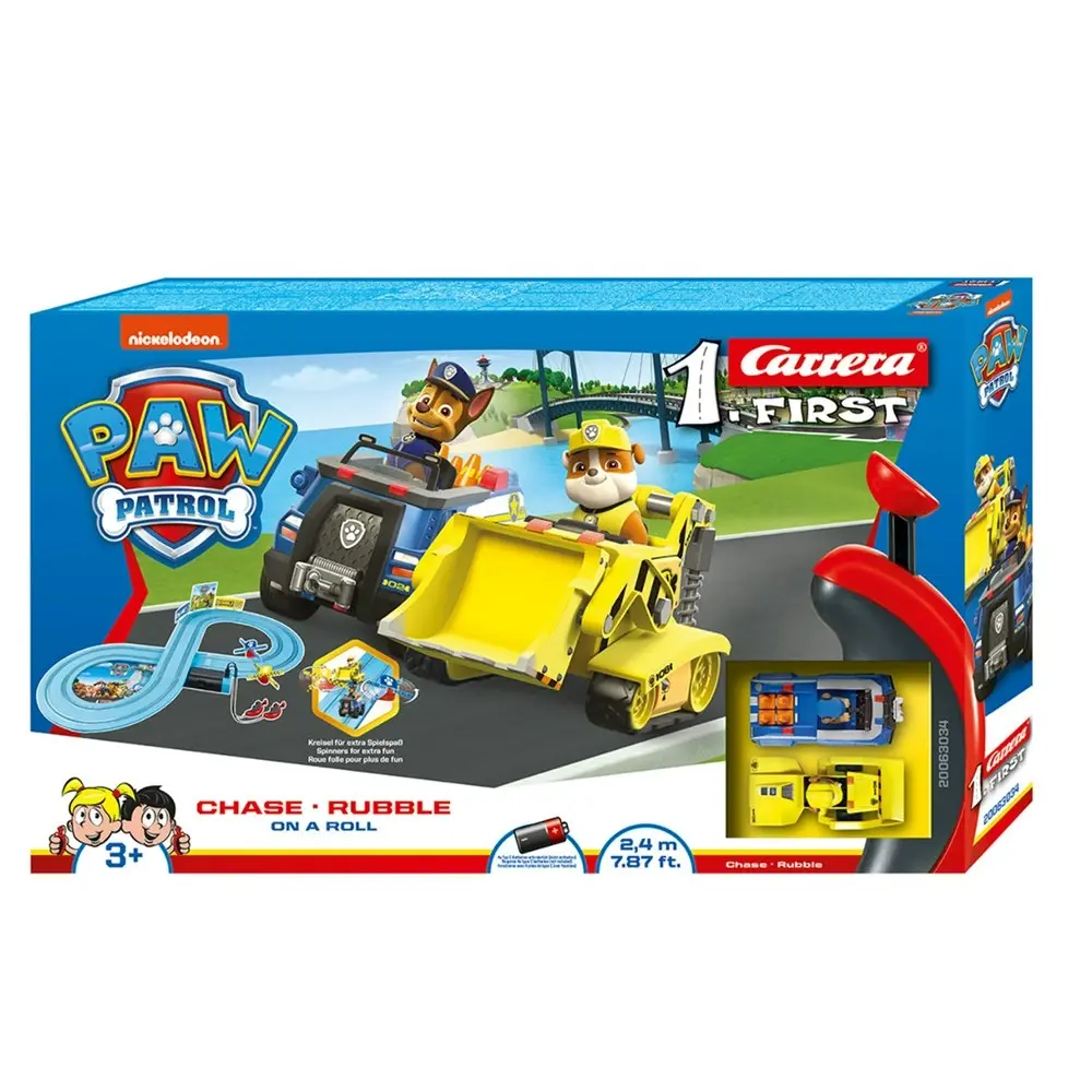 Carrera First Paw Patrol 2.4m On The Roll Set Racing Slot Cars w/Remote Kids Toy