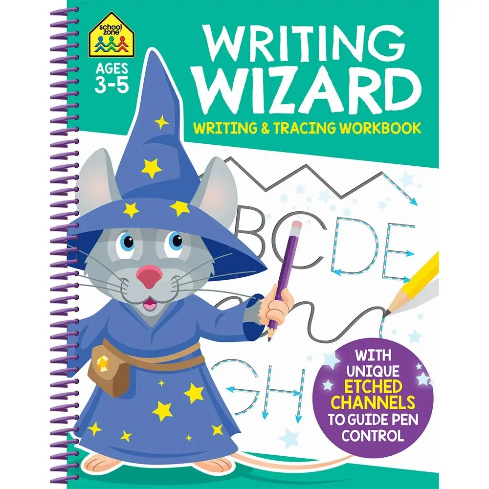 4x School Zone Writing Wizard Tracing and Writing Book Educational Activity 3y+