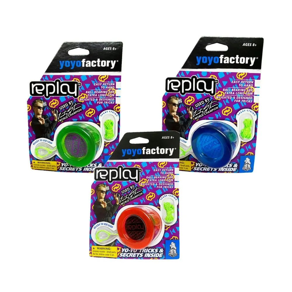 YoYo Factory Replay Kids Fun Play Classic Plastic Round Toy Game 8y+ Assorted