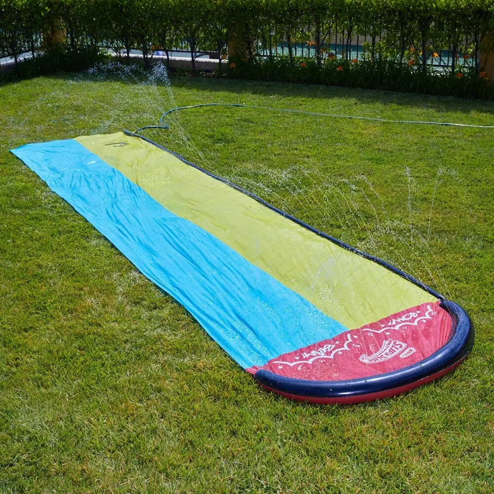 Wham-O 16ft Wave Rider Double Sliding Lane Backyard Water Slide Kids Toy 5-12y