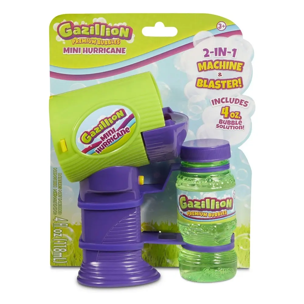 2PK Gazillion Bubbles Mini Hurricane Handheld Blaster Childrens Outdoor Toy 3+