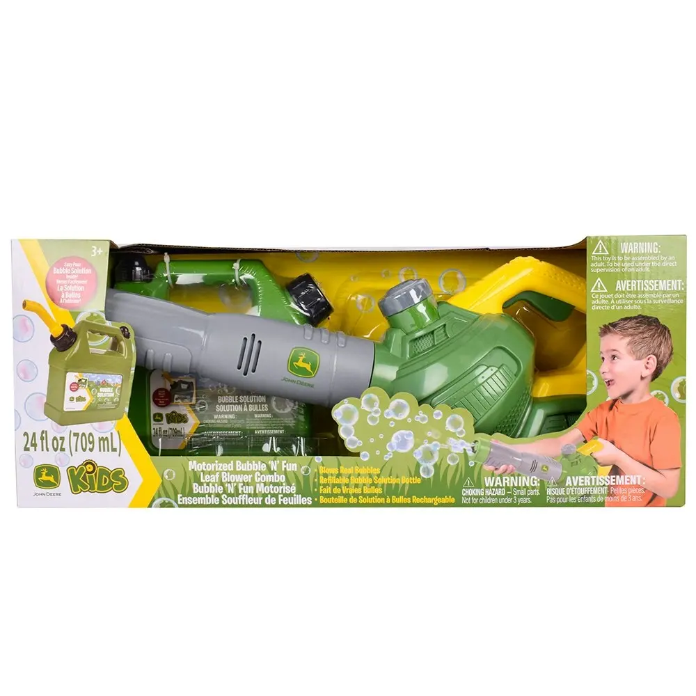 John Deere Bubble Leaf Blower & Bubble Refill Gas Can Kids Toy 700ml 3Y+