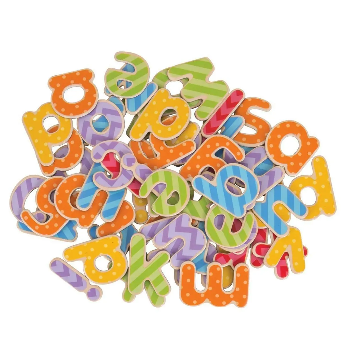 63pc Bigjigs Toys Magnetic Lowercase Letters w/ Wooden Tray Kids Play Toy 3+