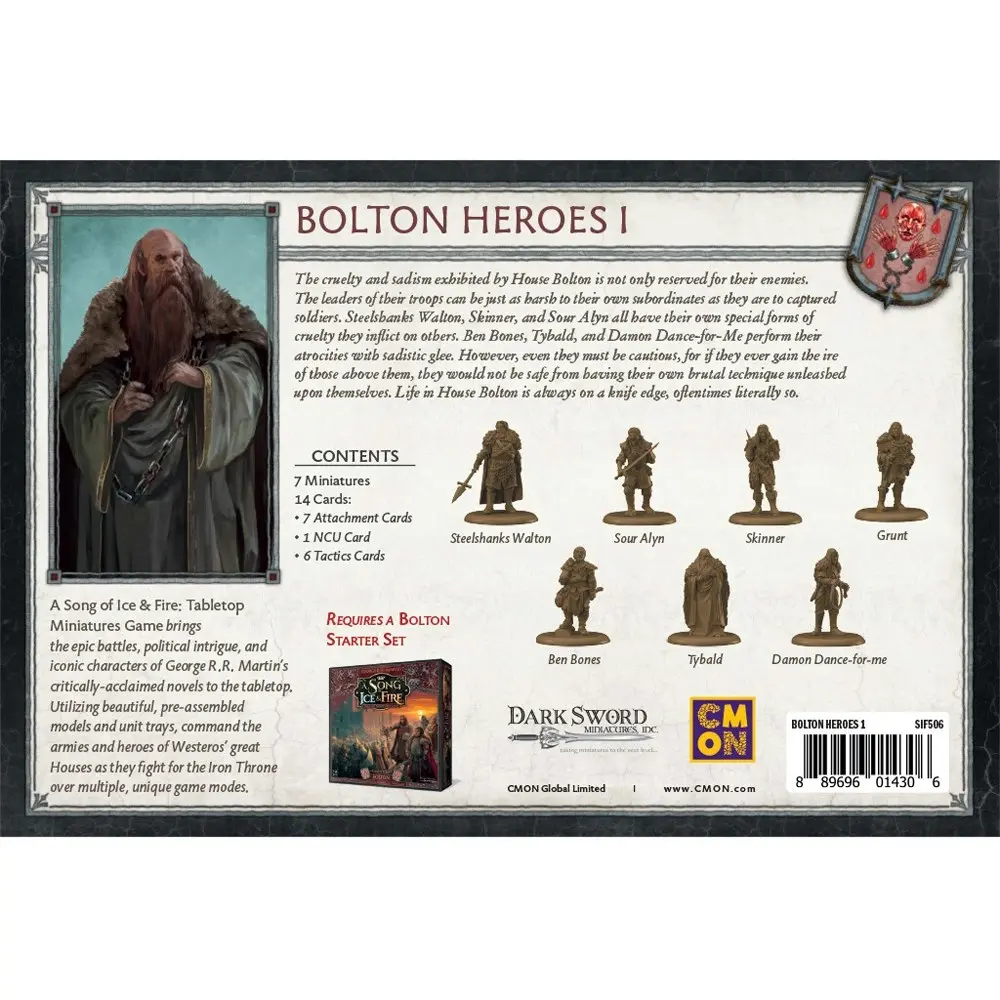 CMON A Song Of Ice & Fire Tabletop Miniatures Game Figure Bolton Heroes 1 14y+