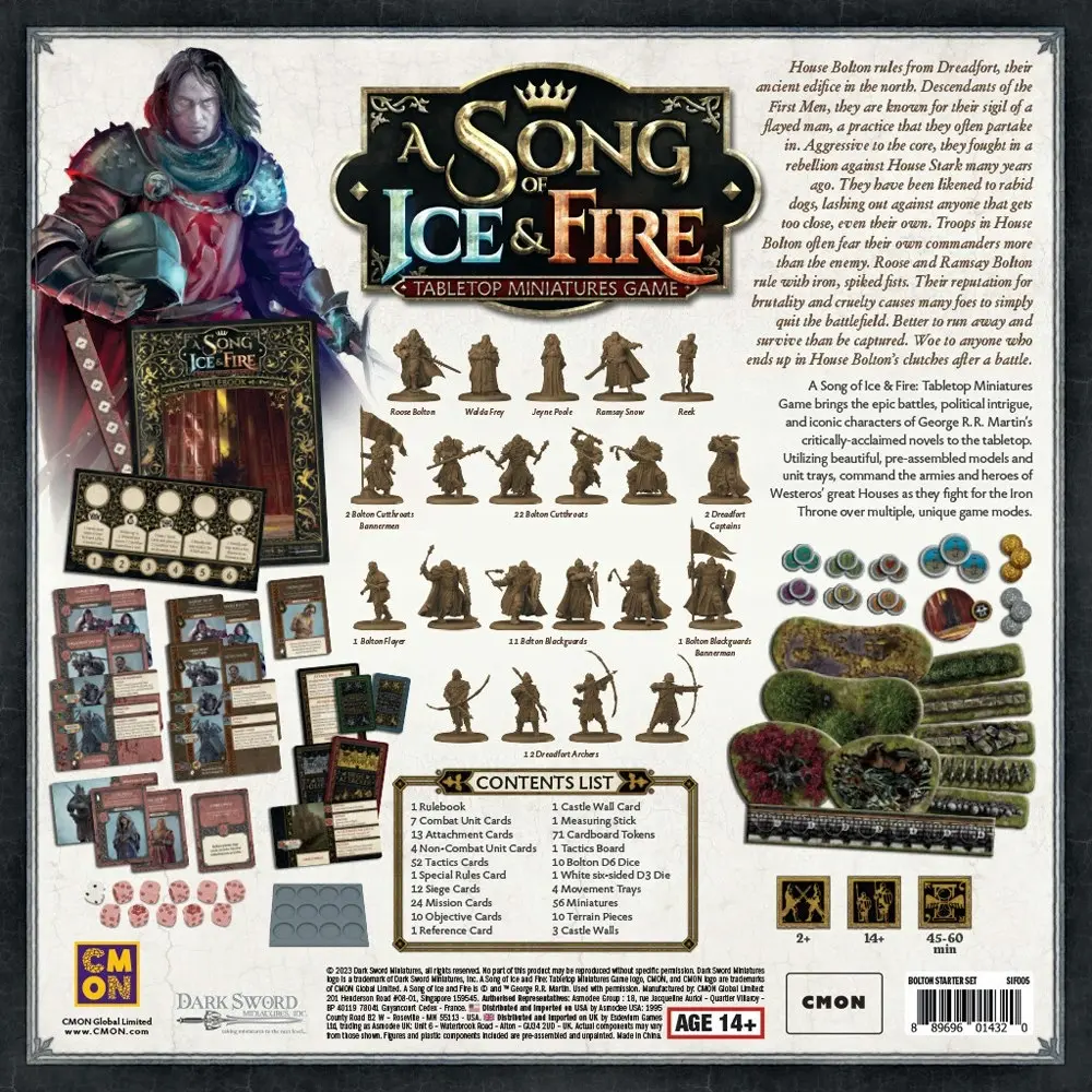 CMON A Song Of Ice & Fire Tabletop Miniatures Game Bolton Starter Set 14y+