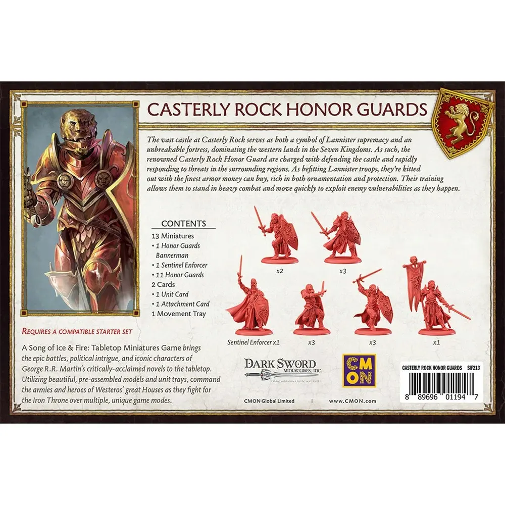 CMON A Song Of Ice & Fire Miniatures Game Figure Casterly Rock Honor Guard 14y+