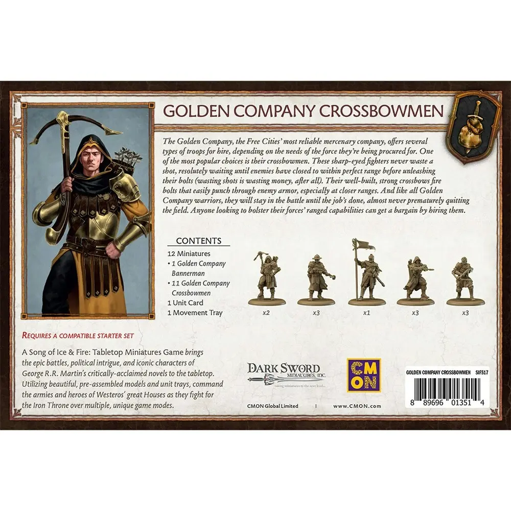 CMON A Song Of Ice & Fire Miniatures Game TTRPG Golden Company Crossbowmen 14y+