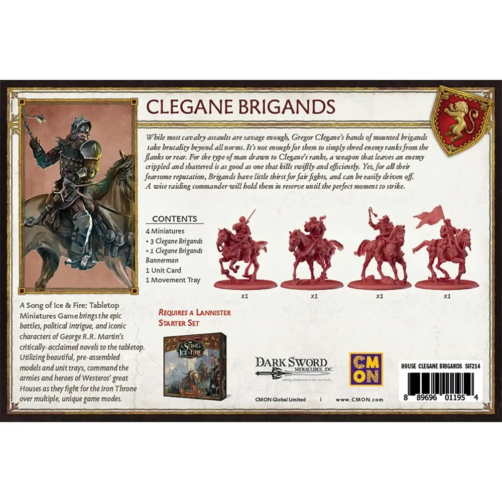 CMON A Song Of Ice & Fire Miniatures Game Figure House Clegane Brigands 14y+