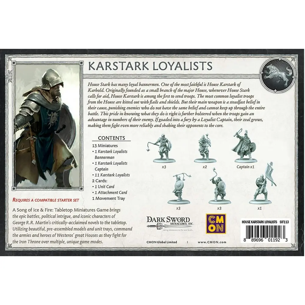 CMON A Song Of Ice & Fire Tabletop Miniatures Game Figure Karstark Infantry 14y+