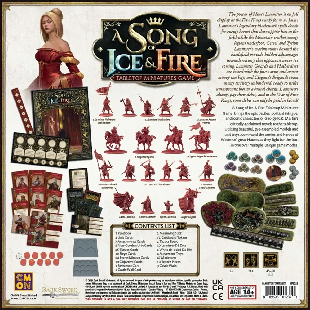 CMON A Song Of Ice & Fire Tabletop Miniatures Game Lannister Starter Set 14y+