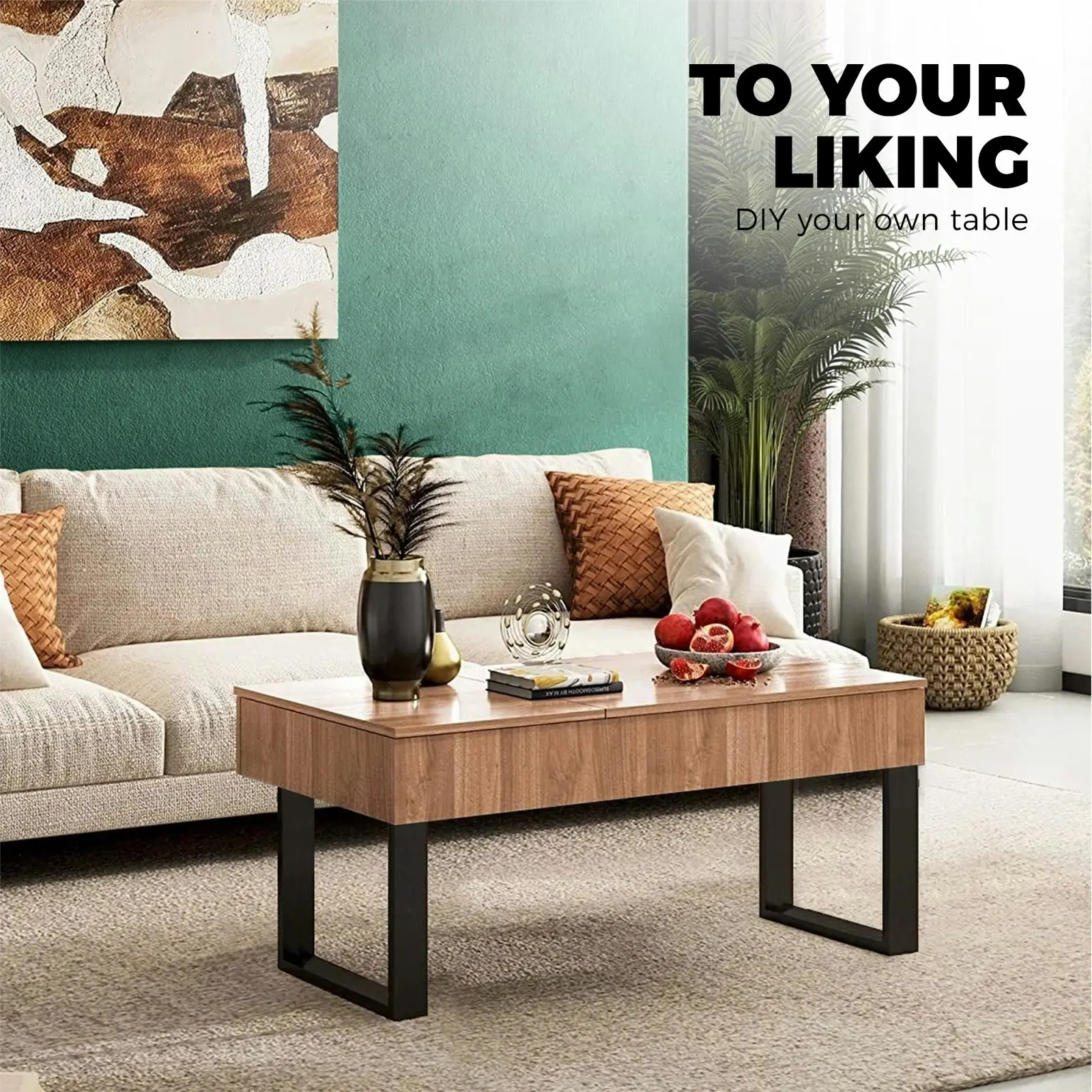 Oikiture 4X Coffee Dining Table Legs Bench Box DIY Steel Metal Industrial 40CM