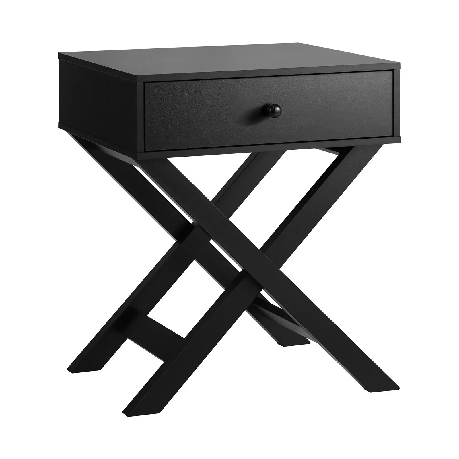 Oikiture Bedside Table Drawer Side Table Black Bedroom Storage Cabinet Furniture