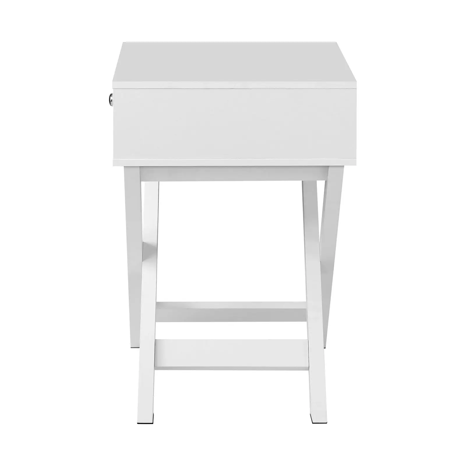 Oikiture 2PCS Bedside Table Drawer Side Table White Storage Cabinet