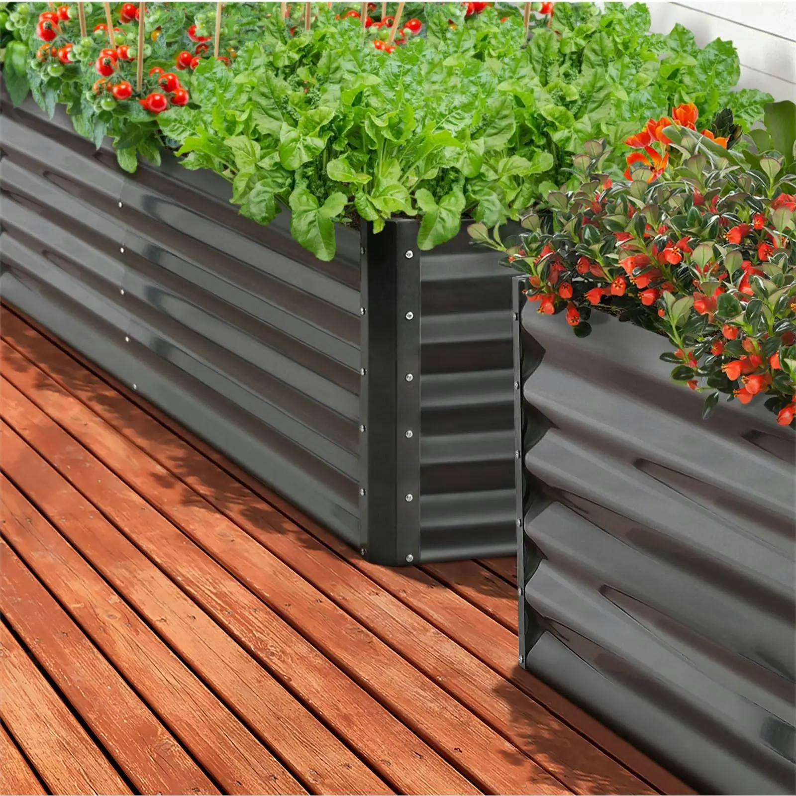 Livsip x2 Garden Bed Kits Raised Instant Planter 320x80x45CM Galvanised Steel