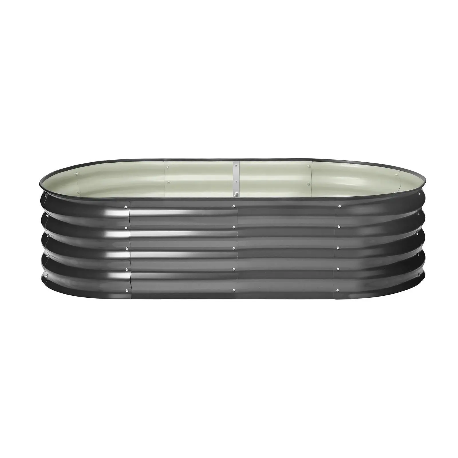 Livsip x2 Garden Bed Oval Galvanised Raised Steel Vegetable Planter 160X80X42CM