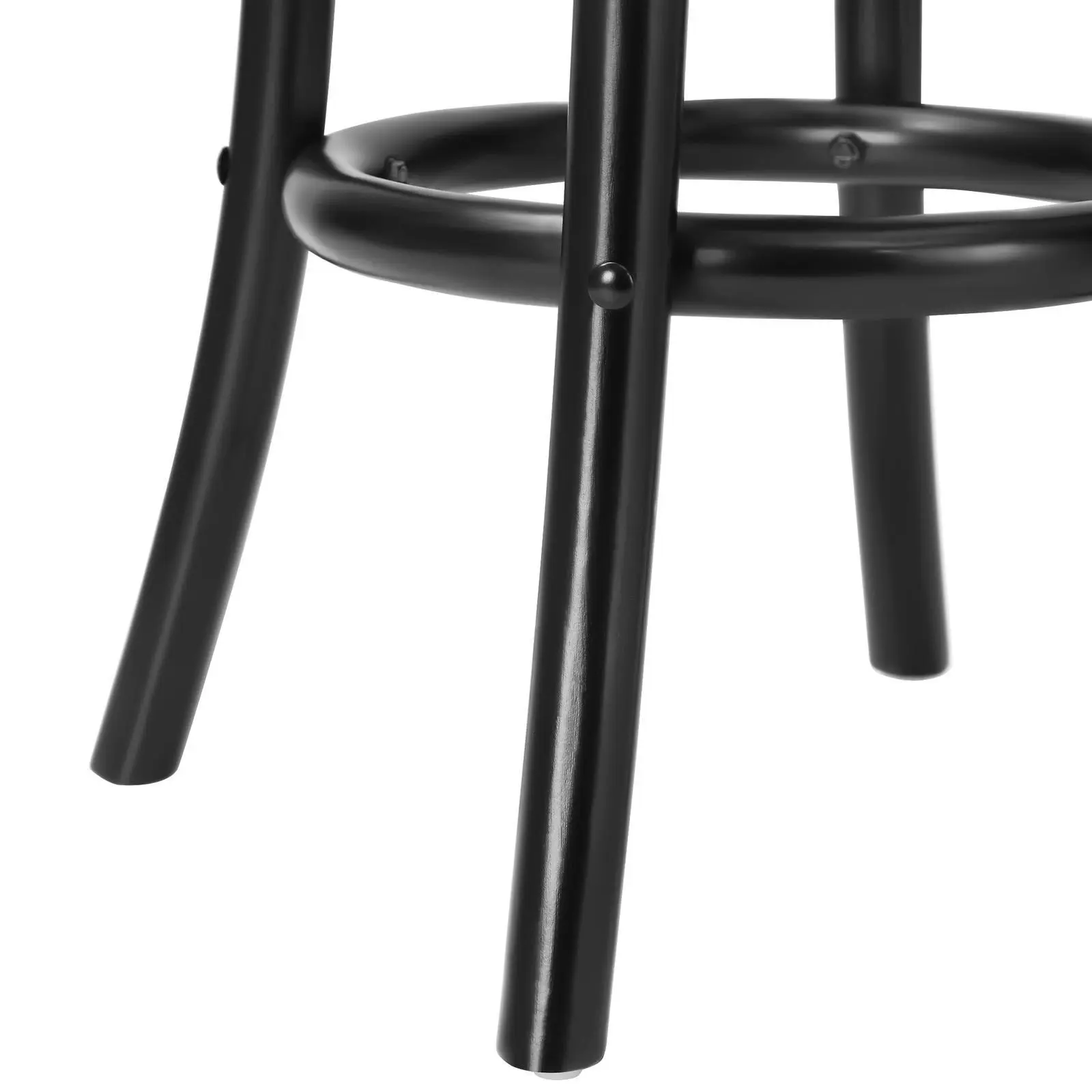 Oikiture 4x Bar Stools Kitchen Vintage Dining Chair Rattan Seat Black