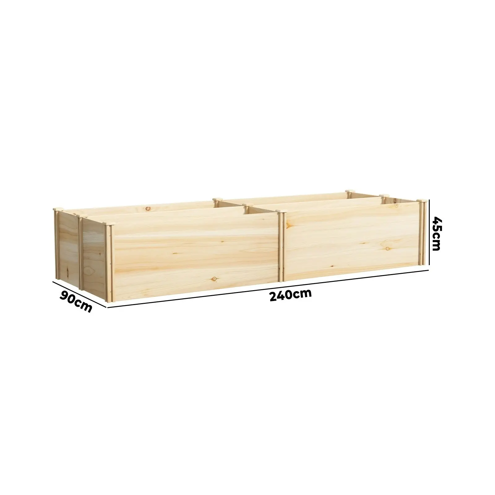 Livsip Garden Bed Raised Set of 4 120x45x45cm Wooden Planter Box Container