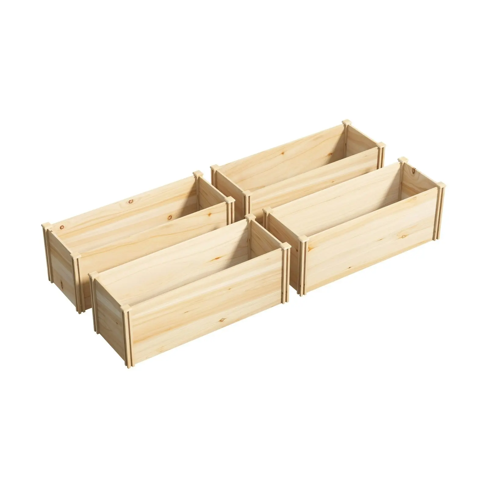 Livsip Garden Bed Raised Set of 4 120x45x45cm Wooden Planter Box Container