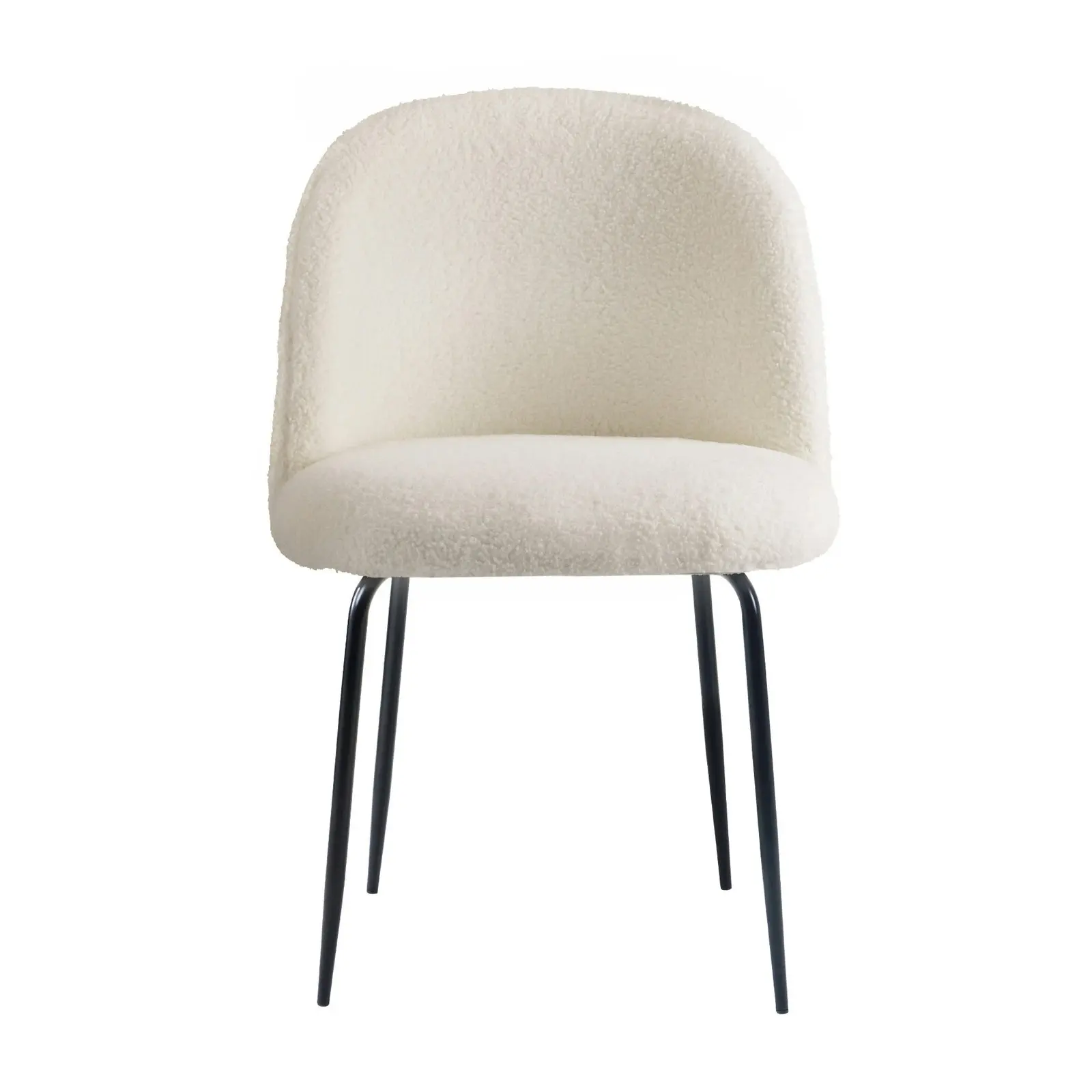 Oikiture Dining chairs Upholstered Sherpa White