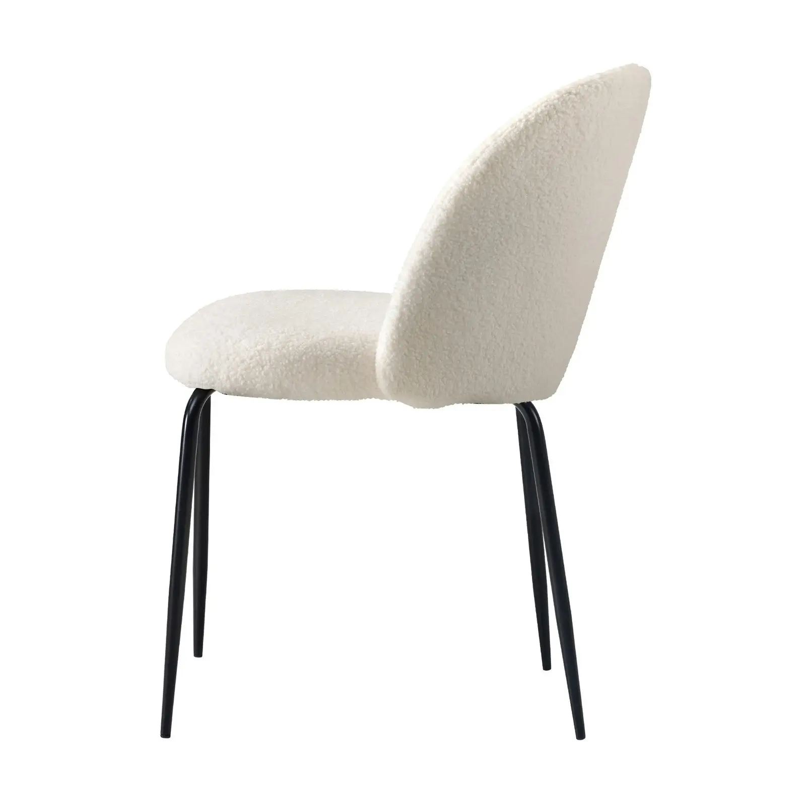 Oikiture Dining chairs Upholstered Sherpa White