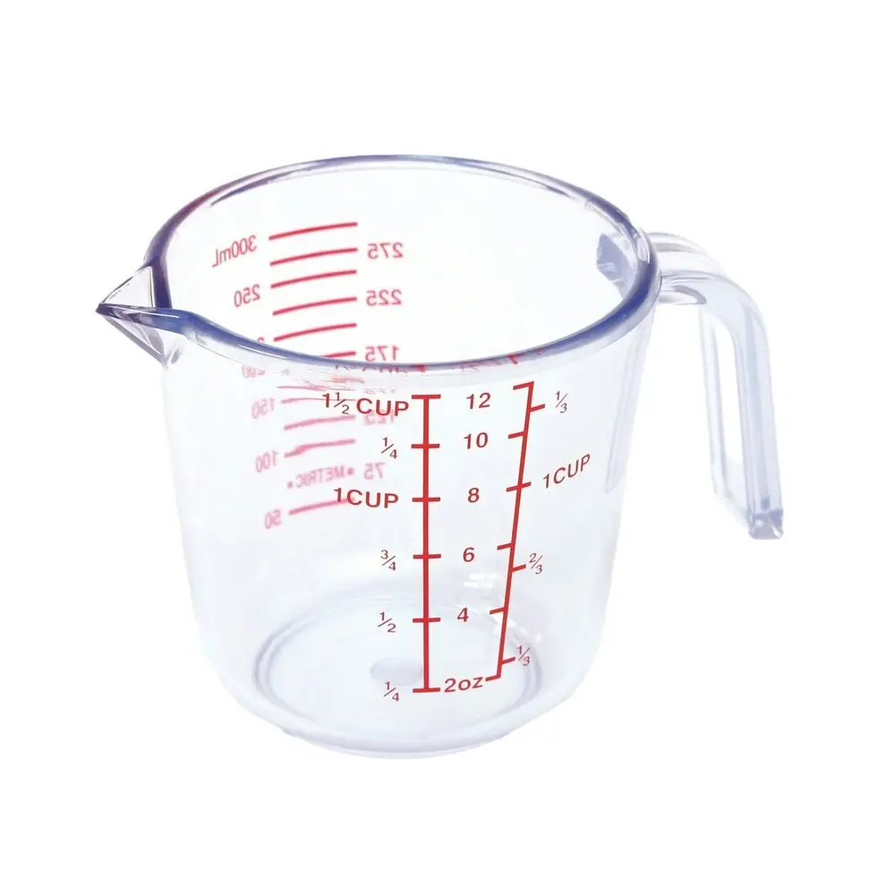 3x Cuisena 600ml Plastic Measuring Jug Powder/Liquid Baking/Kitchen Utensil CLR