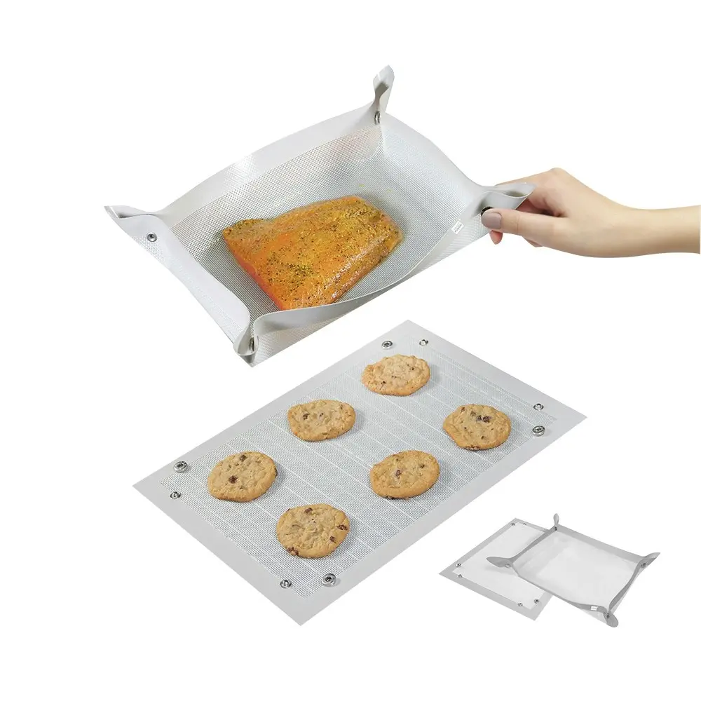 2x Grand Fusion Silicone Leakproof Non-Stick Baking Mat 30x40cm Transparent