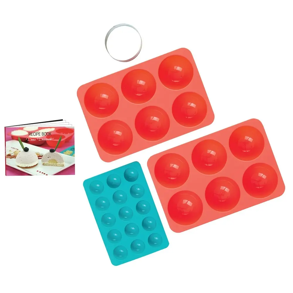 5pc Daily Bake Silicone Dome Dessert Mould/Tray Gift Set w/ Recipie Book