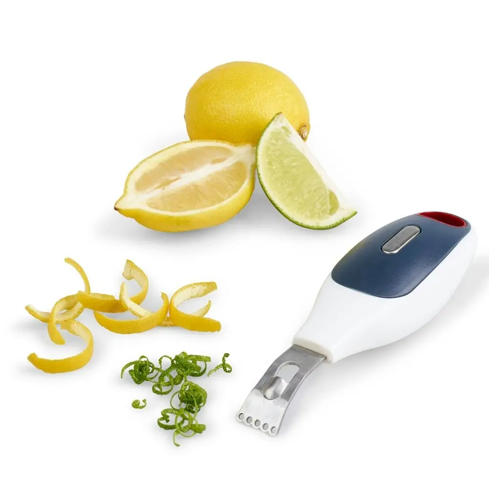 2x Zyliss 2-in-1 Zester Stainless Steel Kitchen Citrus/Lemon Lime Grater White