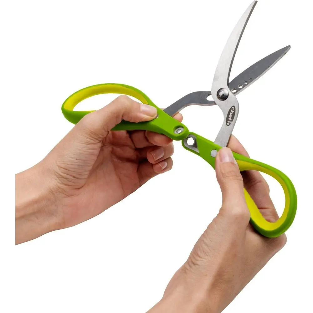 Chef'N Fresh Force 20cm Herb Scissors Strip Chop Stainless Steel Shears Green