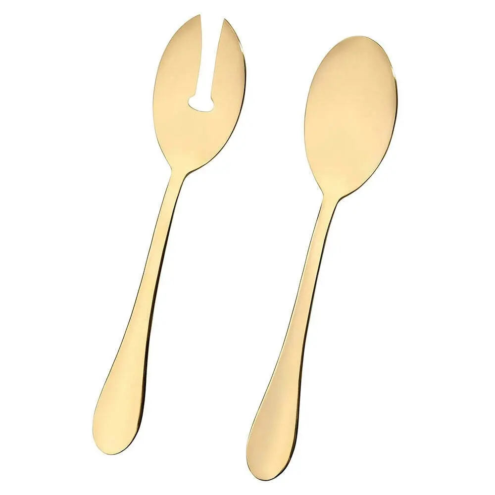 2pc Stanley Rogers Albany Salad Servers Spoon/Fork Serving Set Champagne Gold