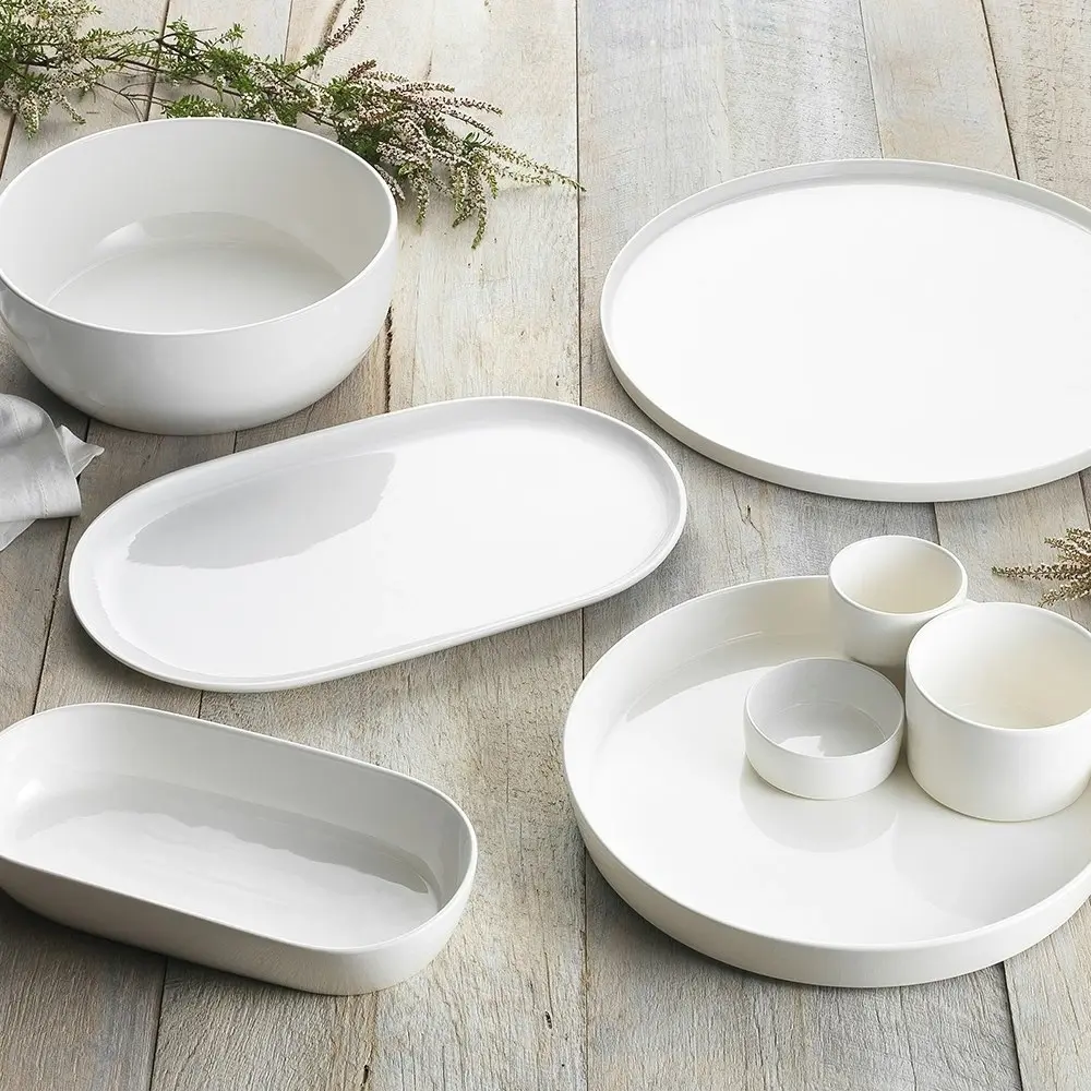 4pc Ecology Origin Entertaining Dinner Set Porcelain Round Cup/Bowl/Plate White